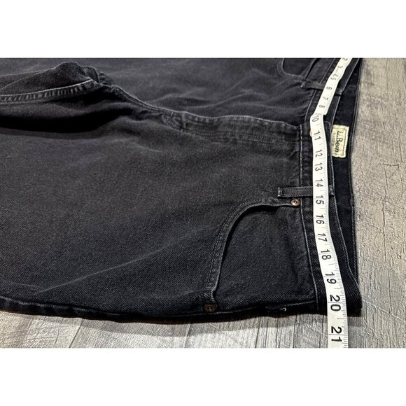 Vintage LL Bean Jeans Mens 40x31 Black Denim Relaxed Tapered Distressed HighRise - Picture 9 of 11